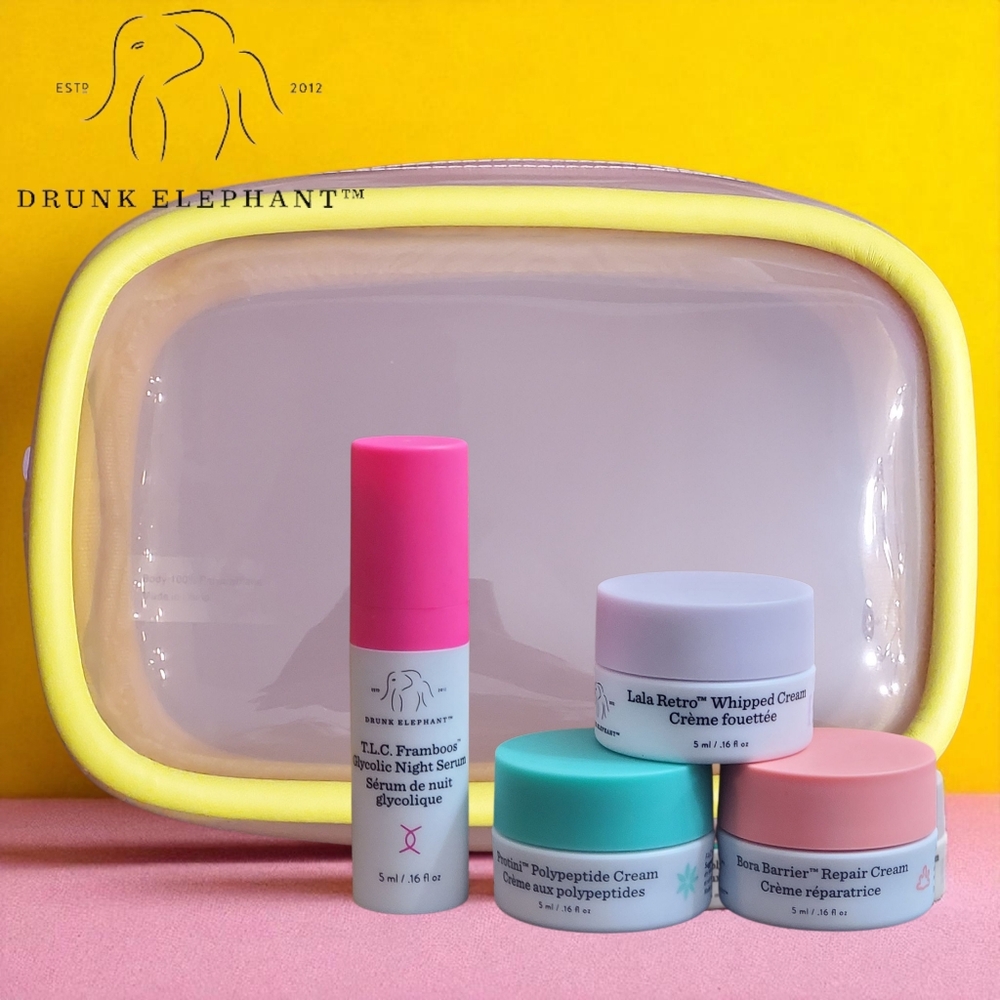 Drunk Elephant Boro Barrier LaLa Retro, TLC Framboos & Protini Polypeptide Minis